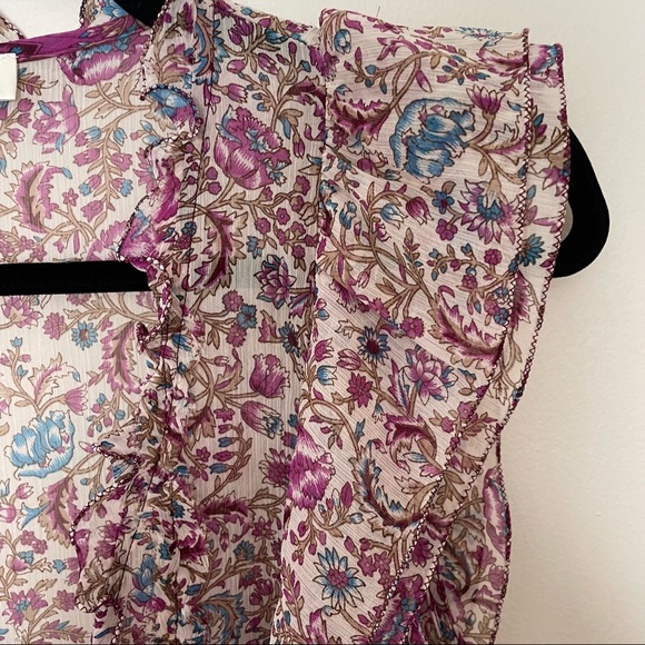 Zadig & Voltaire Rimana Floral Paisley Print Cinch Waist Beaded Dress - Picture 13 of 14